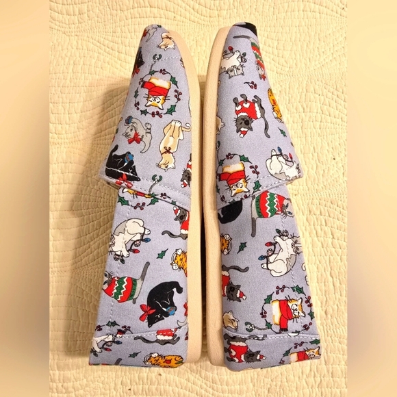NWT Toms Ladies Belmont Holiday Cats Cozy Slip On Shoe - Picture 3 of 7